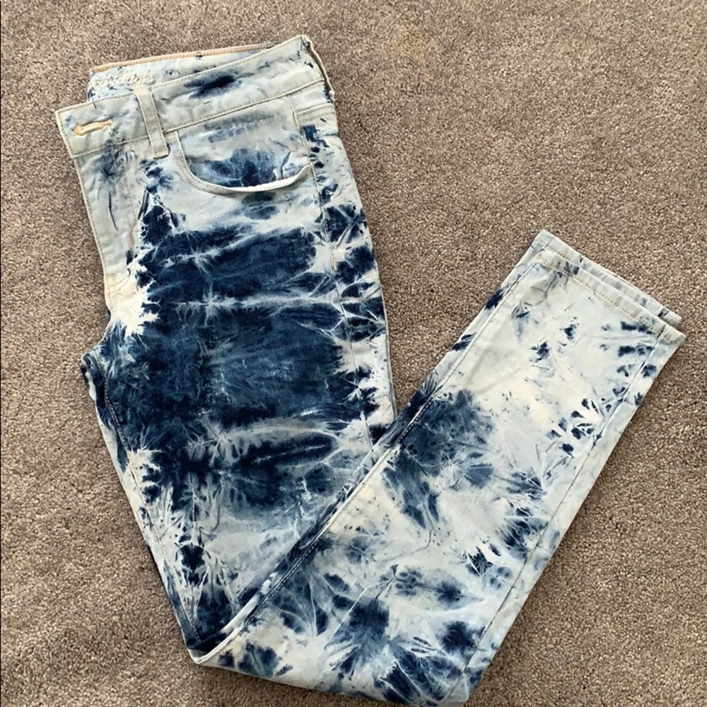 Acid wash American eagle skinny jeans
